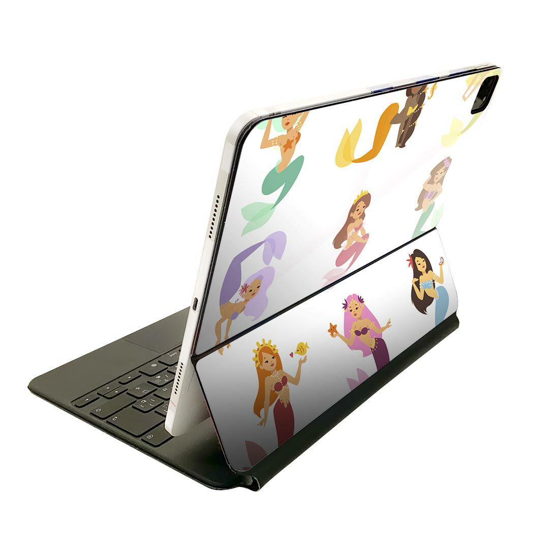 Magic Keyboard 12.9インチ iPad Pro(第4世代、第5世代、第6世代)対応 apple アップル アイパッド 全面スキンシール フル 前面 背面 保護シール 人気 014510 マーメイド 人魚 カラフル