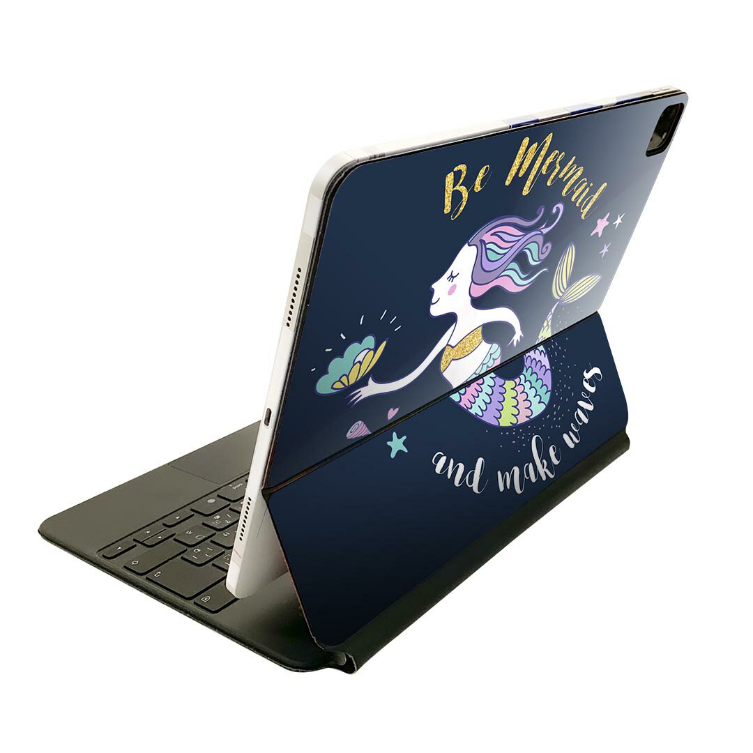 Magic Keyboard 用 スキンシール 11インチ iPad Pro用 第1-4世代 iPad Air 第4-5世代 対応 全面スキンシール フル 前面 背面 保護シール 人気 014514 マーメイド　人魚　カラフル