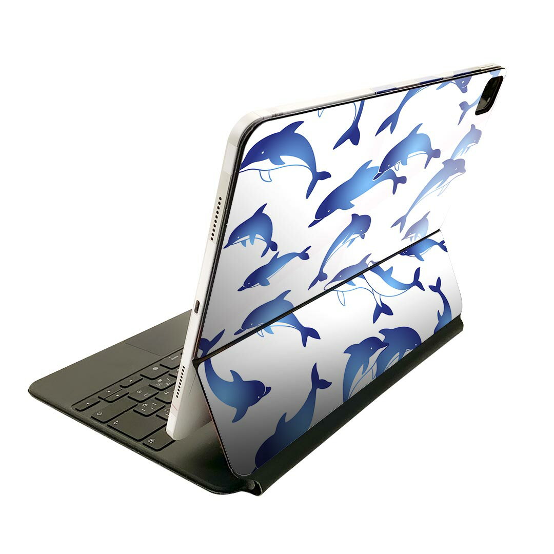 Magic Keyboard 用 スキンシール 11インチ iPad Pro用 第1-4世代 iPad Air 第4-5世代 対応 全面スキンシール フル 前面 背面 保護シール 人気 014639 海　生き物　イルカ