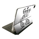 Magic Keyboard 用 スキンシール 11インチ iPad Pro用 第1-4世代 iPad Air 第4-5世代 対応 全面スキンシール フル 前面 背面 保護シール 人気 014799 自転車 イラスト 白黒