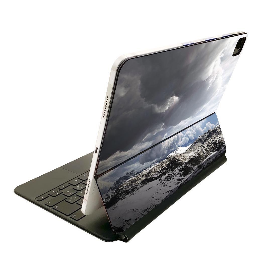 Magic Keyboard 12.9インチ iPad Pro（第4世代、第5世代、第6世代）対応 apple アップル アイパッド 全面スキンシール フル 前面 背面 保護シール 人気 自然　景色　風景　山　雪 014982