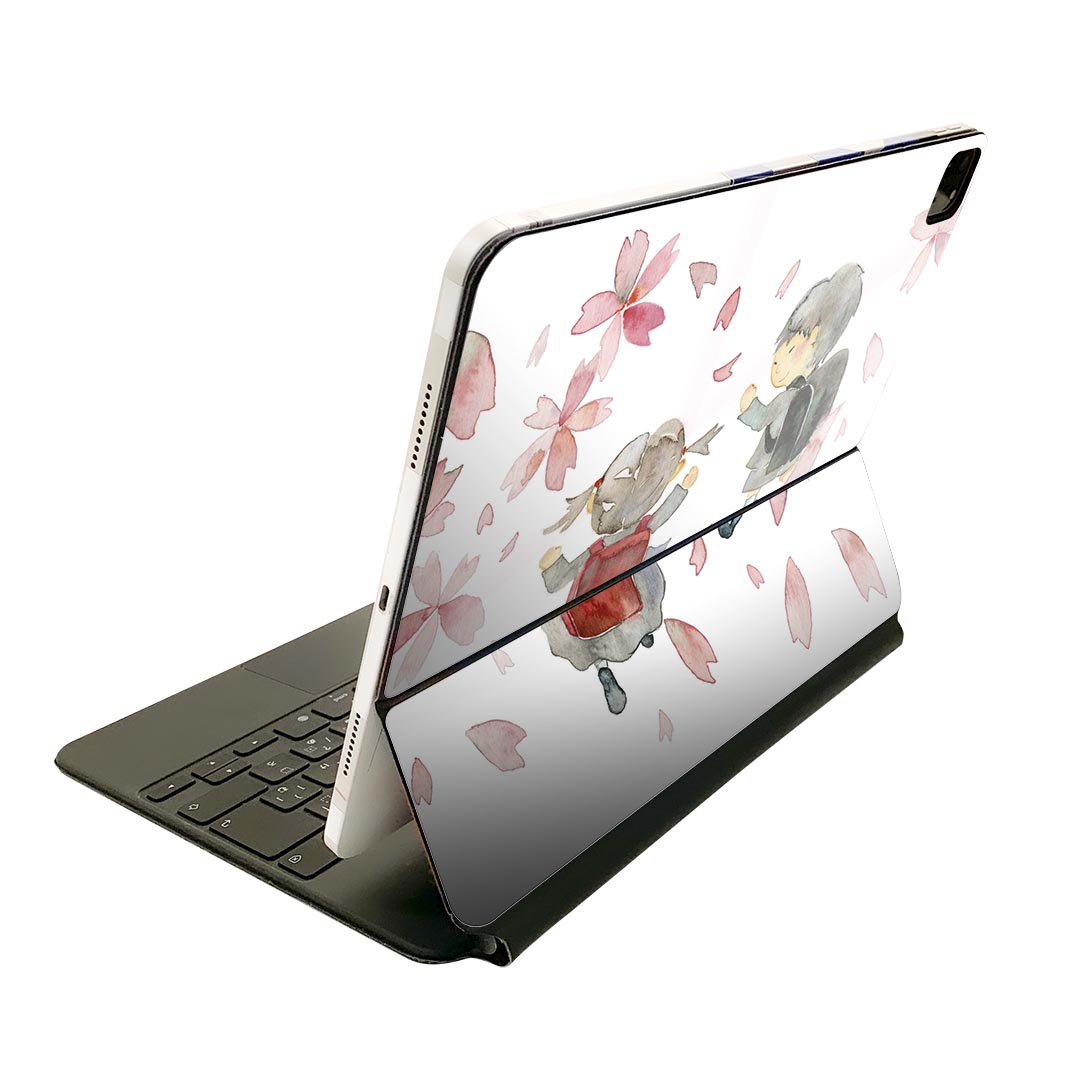 Magic Keyboard 12.9インチ iPad Pro（第4世代、第5世代、第6世代）対応 apple アップル アイパッド 全面スキンシール フル 前面 背面 保護シール 人気 015263 春 桜 ランドセル 入学式 こども
