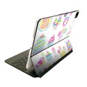 Magic Keyboard 12.9インチ iPad Pro(第4世代、第5世代、第6世代)対応 apple アップル アイパッド 全面スキンシール フル 前面 背面 保護シール 人気 015305 イースター たまご うさぎ ケーキ パステル