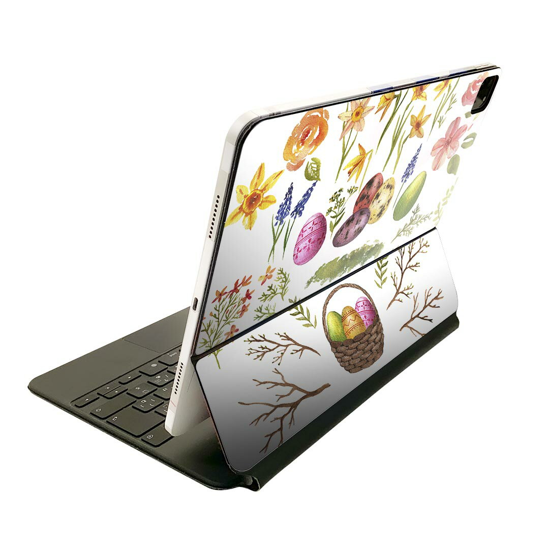 Magic Keyboard 用 スキンシール 11インチ iPad Pro用 第1-4世代 iPad Air 第4-5世代 対応 全面スキンシール フル 前面 背面 保護シール 人気 015322 1 イースター たまご とり ケーキ パステル