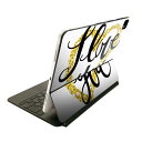 Magic Keyboard 12.9インチ iPad Pro(第4世代、第5世代、第6世代)対応 apple アップル アイパッド 全面スキンシール フル 前面 背面 保護シール 人気 015370 ハート 英字(2)