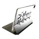 Magic Keyboard 12.9インチ iPad Pro(第4世代、第5世代、第6世代)対応 apple アップル アイパッド 全面スキンシール フル 前面 背面 保護シール 人気 ハロウィン モノクロ 英字 015374