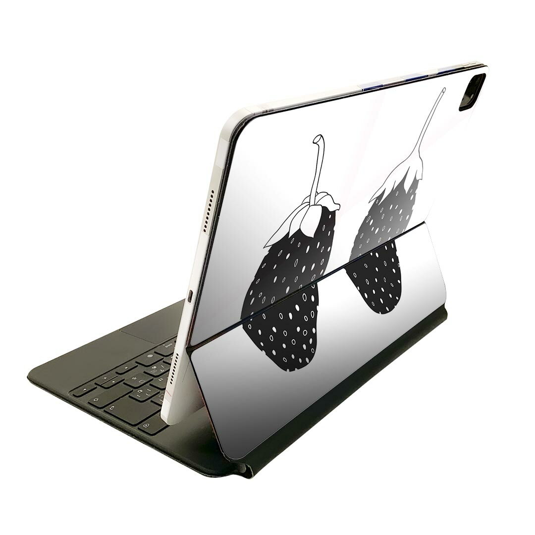 Magic Keyboard 12.9インチ iPad Pro（第4世代、第5世代、第6世代）対応 apple アップル アイパッド 全面スキンシール フル 前面 背面 保護シール 人気 いちご 果実 食べ物 015746
