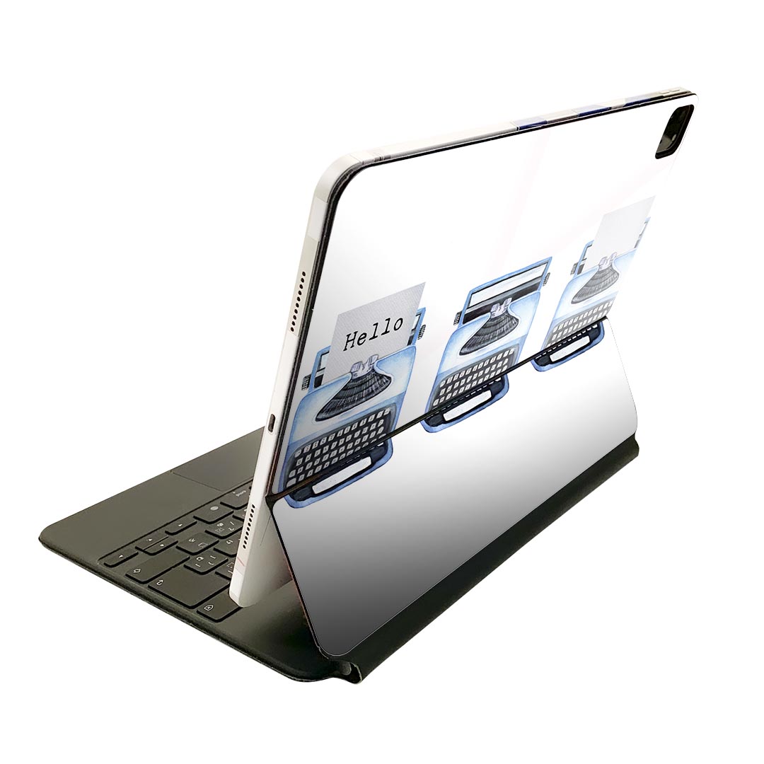 Magic Keyboard 12.9インチ iPad Pro（第4世代、第5世代、第6世代）対応 apple アップル アイパッド　全面スキンシール フル 前面　背面 保護シール 人気 015913 タイピングライター　レトロ