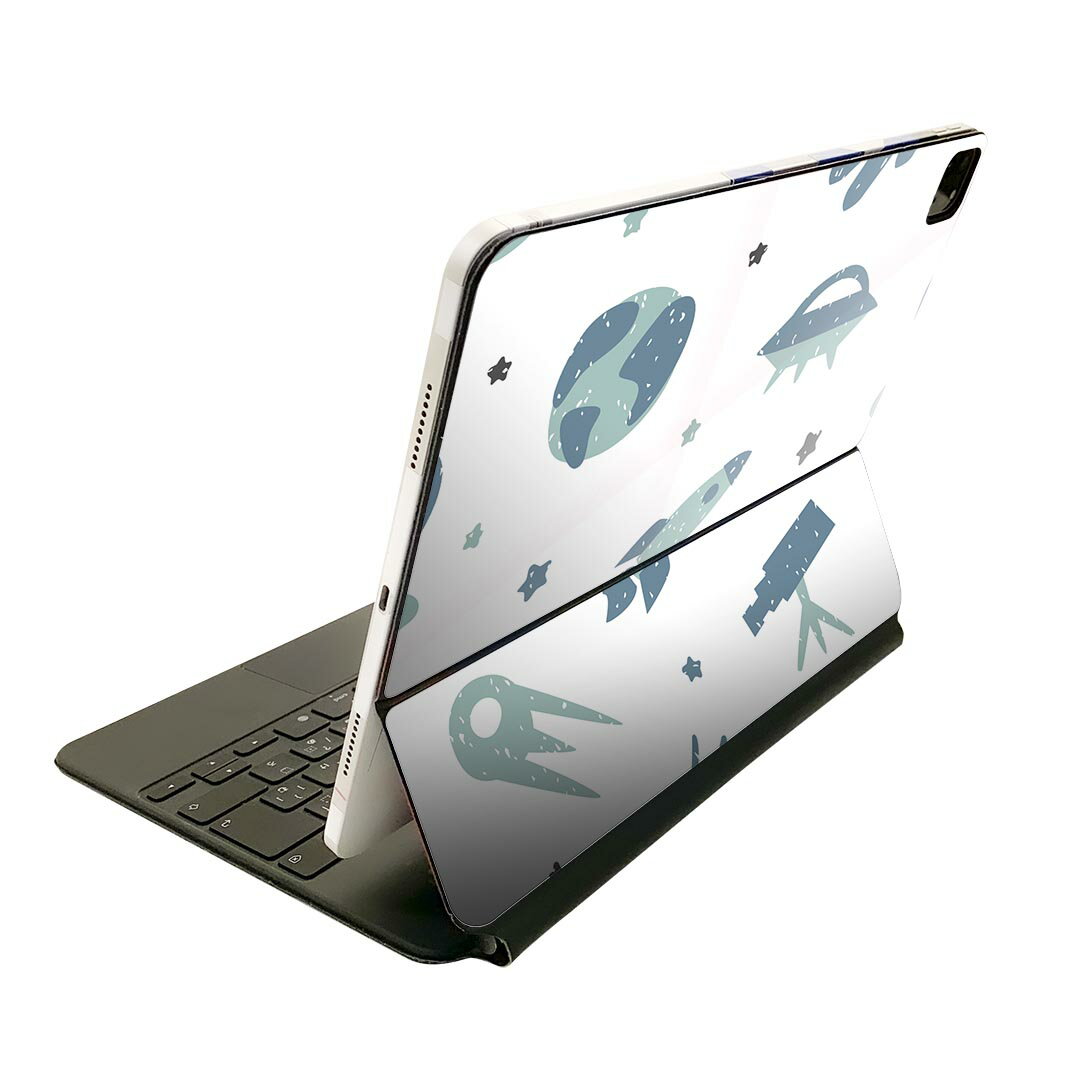 樂天商城 - Magic Keyboard 用 スキンシール 11インチ iPad Pro用 第1-4世代 iPad Air 第4-5世代 対応 全面スキンシール フル 前面 背面 保護シール 人気 016080 宇宙　模様　かわいい