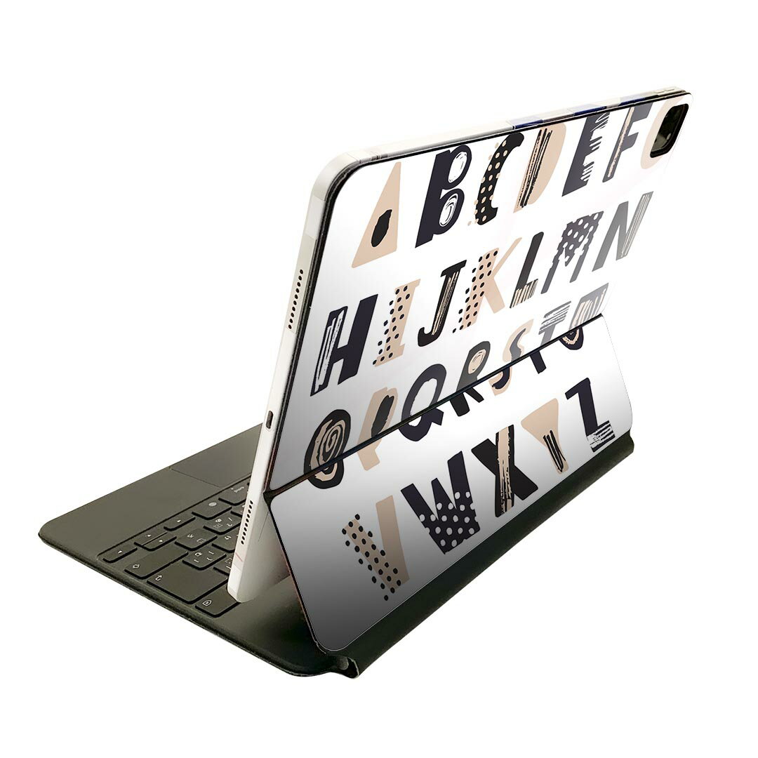 Magic Keyboard 12.9インチ iPad Pro（第4世代、第5世代、第6世代）対応 apple アップル アイパッド　全面スキンシール フル 前面　背面 保護シール 人気 016121 アルファベット