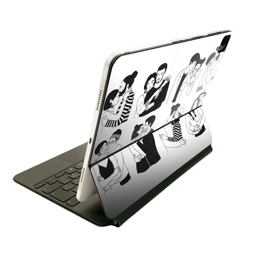Magic Keyboard 12.9インチ iPad Pro(第4世代、第5世代、第6世代)対応 apple アップル アイパッド 全面スキンシール フル 前面 背面 保護シール 人気 016122 人間 イラスト