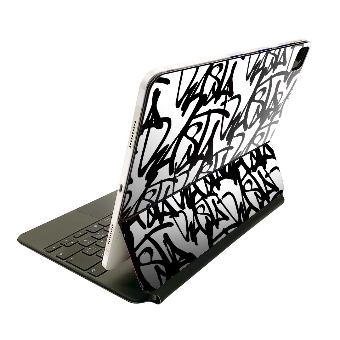 Magic Keyboard 用 スキンシール 11インチ iPad Pro用 第1-4世代 iPad Air 第4-5世代 対応 全面スキンシール フル 前面 背面 保護シール 人気 016217 モノクロ