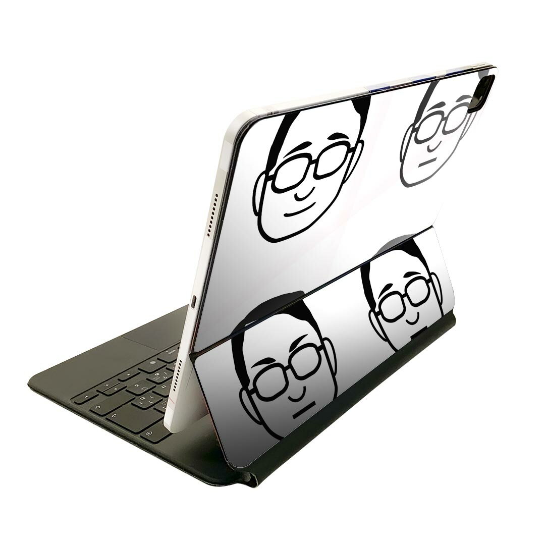 Magic Keyboard 用 スキンシール 11インチ iPad Pro用 第1-4世代 iPad Air 第4-5世代 対応 全面スキンシール フル 前面 背面 保護シール 人気 016259 おじさん 男の人 眼鏡