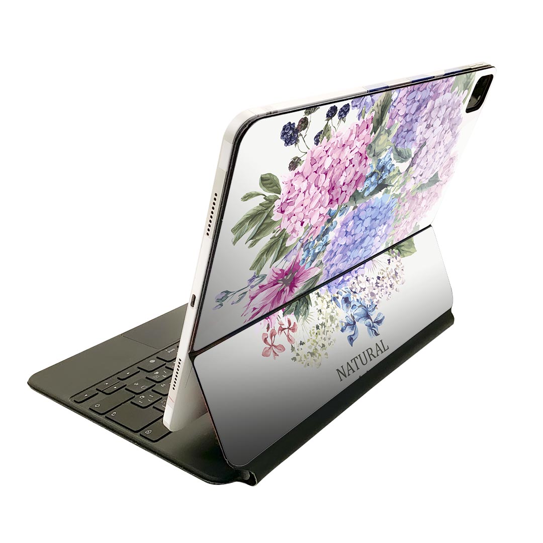 Magic Keyboard 12.9インチ iPad Pro（第4世代、第5世代、第6世代）対応 apple アップル アイパッド 全面スキンシール フル 前面 背面 保護シール 人気 あじさい 梅雨 花 016328