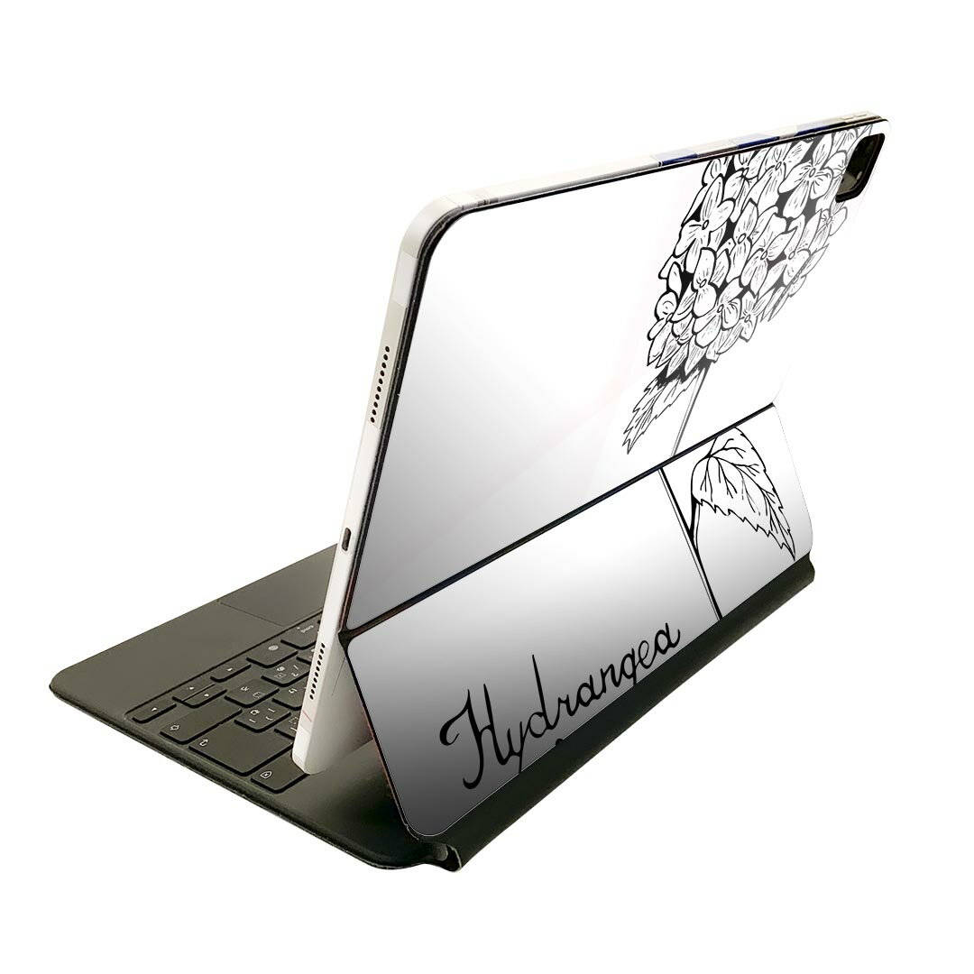 Magic Keyboard 12.9インチ iPad Pro（第4世代、第5世代、第6世代）対応 apple アップル アイパッド 全面スキンシール フル 前面 背面 保護シール 人気 あじさい 梅雨 花 016339