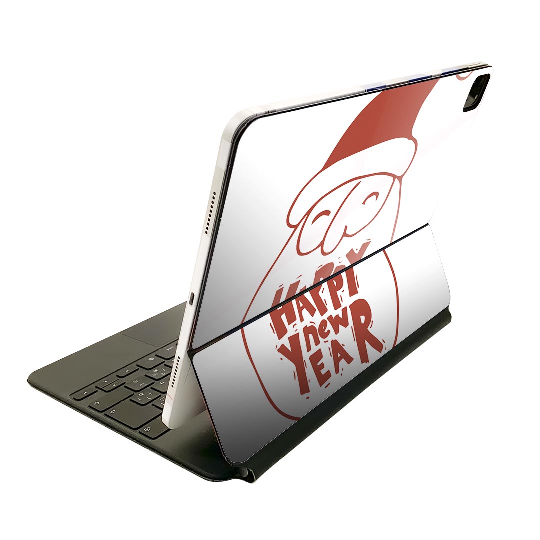 Magic Keyboard 用 スキンシール 11インチ iPad Pro用 第1-4世代 iPad Air 第4-5世代 対応 全面スキンシール フル 前面 背面 保護シール 人気 017673 クリスマス サンタ　赤　クリスマス