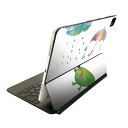 Magic Keyboard 用 スキンシール 11インチ iPad Pro用 第1-4世代 iPad Air 第4-5世代 対応 全面スキンシール フル 前面 背面 保護シール 人気 017809 梅雨 傘 雨 梅雨 rainy カエル(2)
