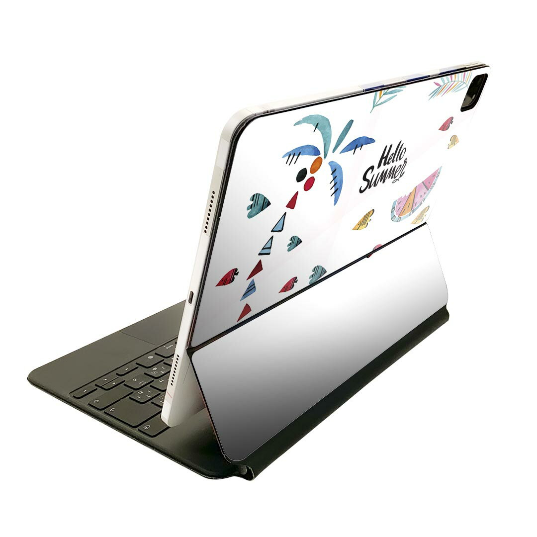 Magic Keyboard 用 スキンシール 11インチ iPad Pro用 第1-4世代 iPad Air 第4-5世代 対応 全面スキンシール フル 前面 背面 保護シール 人気 017844 夏 ヤシの木　スイカ　summer