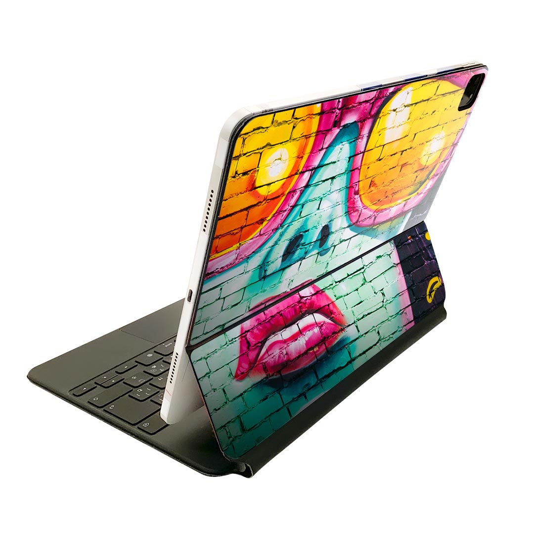 Magic Keyboard 用 スキンシール 11インチ iPad Pro用 第1-4世代 iPad Air 第4-5世代 対応 全面スキンシール フル 前面 背面 保護シール 人気 018346 グラフィティ 女性