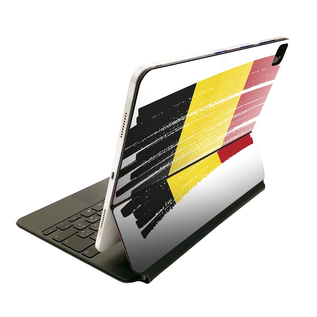 Magic Keyboard 12.9インチ iPad Pro（第4世代、第5世代、第6世代）対応 apple アップル アイパッド　全面スキンシール フル 前面　背面 保護シール 人気 018396 国旗 belgium ベルギー