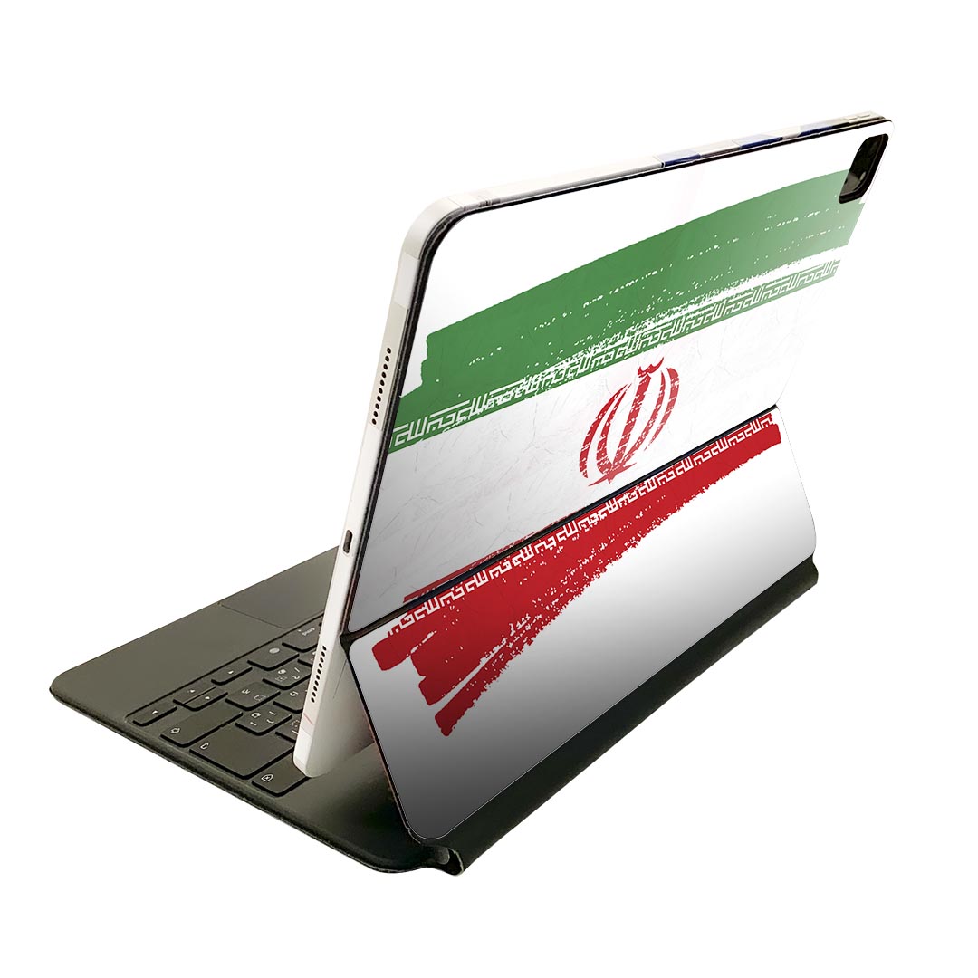 Magic Keyboard 12.9インチ iPad Pro（第4世代、第5世代、第6世代）対応 apple アップル アイパッド　全面スキンシール フル 前面　背面 保護シール 人気 018472 国旗 iran イラン