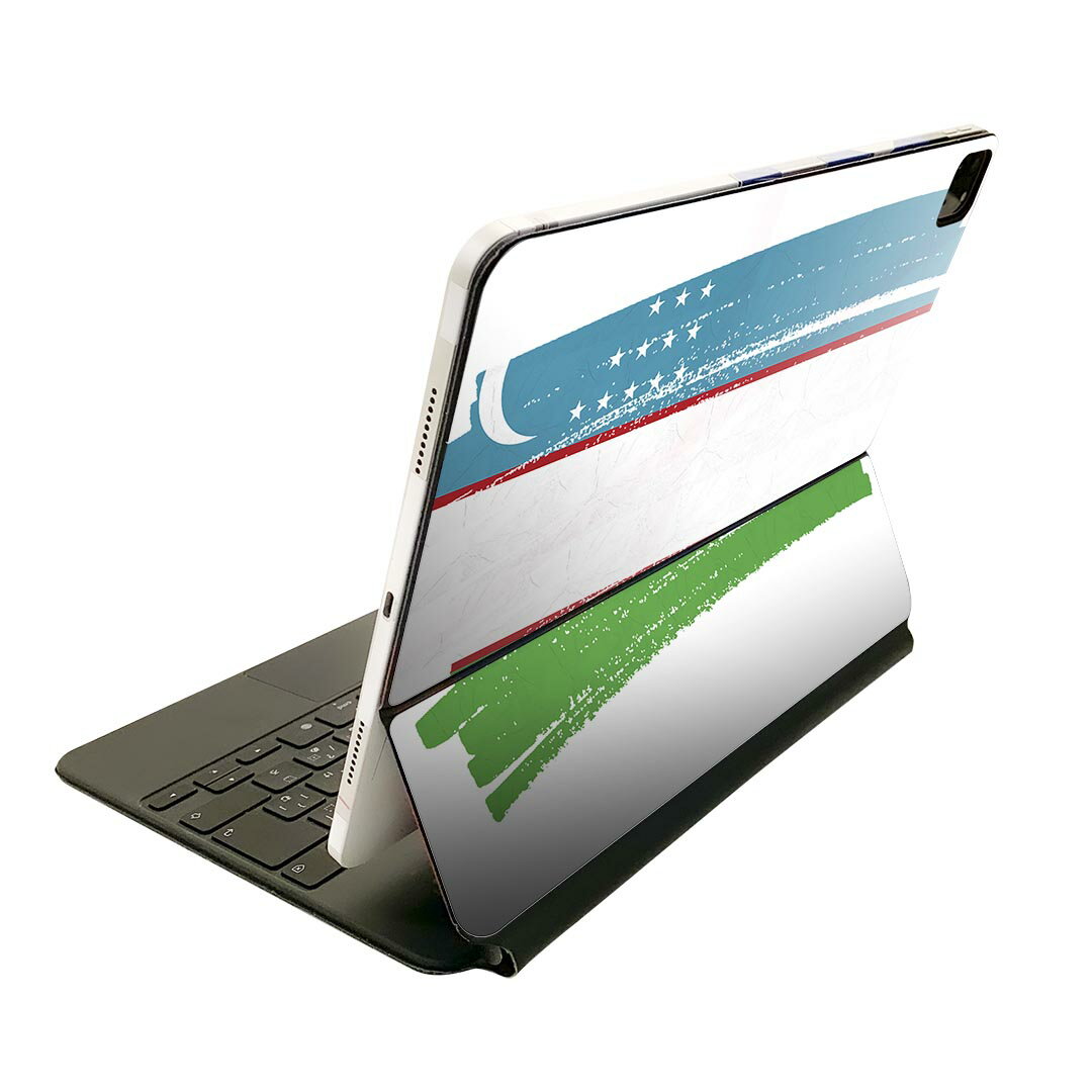 Magic Keyboard 12.9インチ iPad Pro（第4世代、第5世代、第6世代）対応 apple アップル アイパッド　全面スキンシール フル 前面　背面 保護シール 人気 018595 国旗 uzbekistan ウズベキスタン
