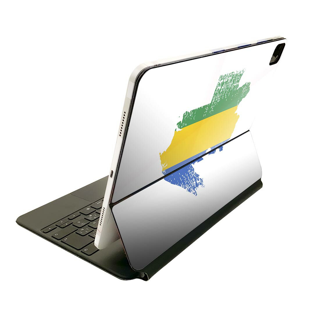 Magic Keyboard 12.9インチ iPad Pro（第4世代、第5世代、第6世代）対応 apple アップル アイパッド 全面スキンシール フル 前面 背面 保護シール 人気 018830 国旗 gabon ガボン