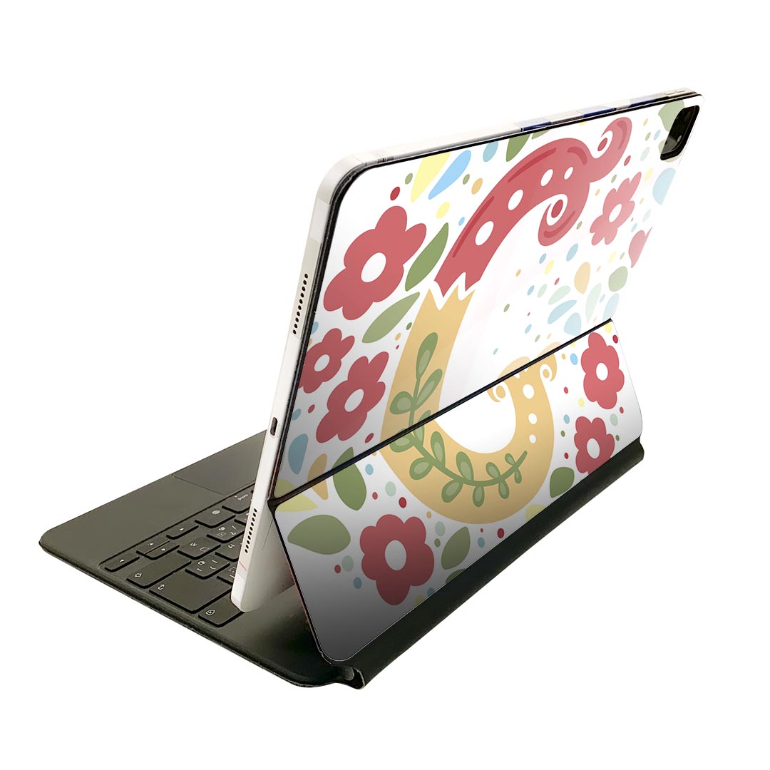 Magic Keyboard 12.9インチ iPad Pro(第4世代、第5世代、第6世代)対応 apple アップル アイパッド 全面スキンシール フル 前面 背面 保護シール 人気 019272 フォント 文字 c アルファベット