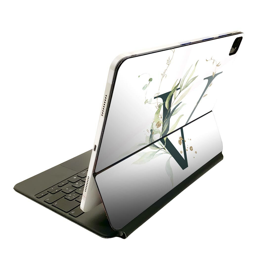 Magic Keyboard 用 スキンシール 11インチ iPad Pro用 第1-4世代 iPad Air 第4-5世代 対応 全面スキンシール フル 前面 背面 保護シール 人気 019400 フォント 文字 v アルファベット