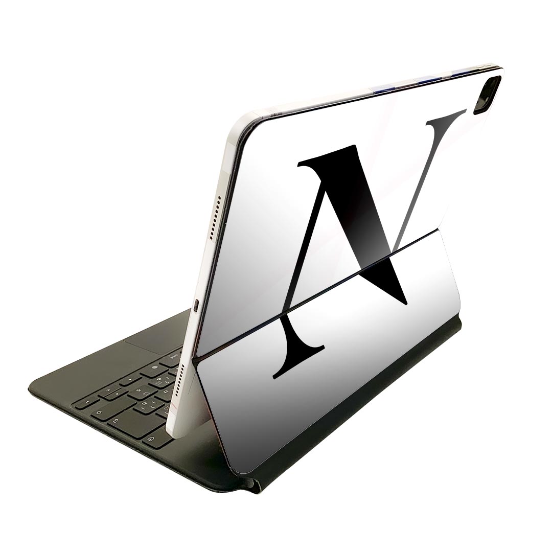Magic Keyboard 12.9インチ iPad Pro（第4世代、第5世代、第6世代）対応 apple アップル アイパッド　全面スキンシール フル 前面　背面 保護シール 人気 019547 フォント 文字 n アルファベット