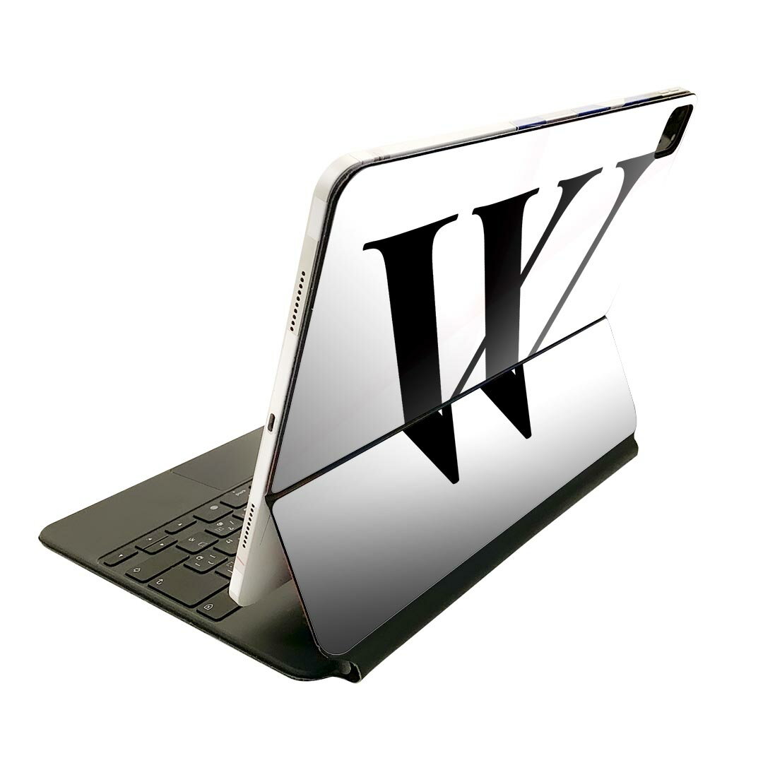 Magic Keyboard 12.9インチ iPad Pro(第4世代、第5世代、第6世代)対応 apple アップル アイパッド 全面スキンシール フル 前面 背面 保護シール 人気 019556 フォント 文字 w アルファベット