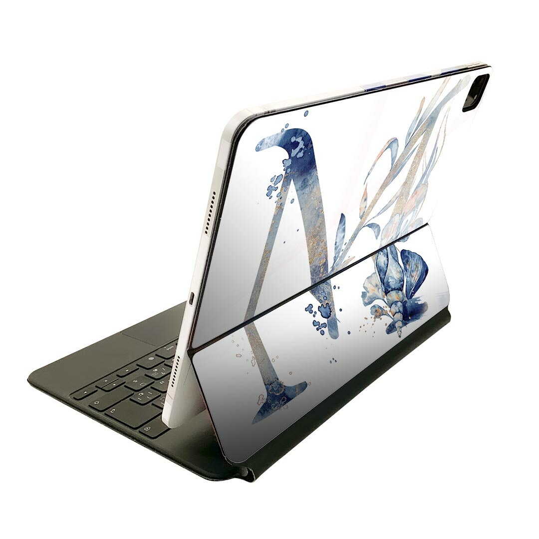 Magic Keyboard 用 スキンシール 11インチ iPad Pro用 第1-4世代 iPad Air 第4-5世代 対応 全面スキンシール フル 前面 背面 保護シール 人気 019665 フォント 文字 m アルファベット