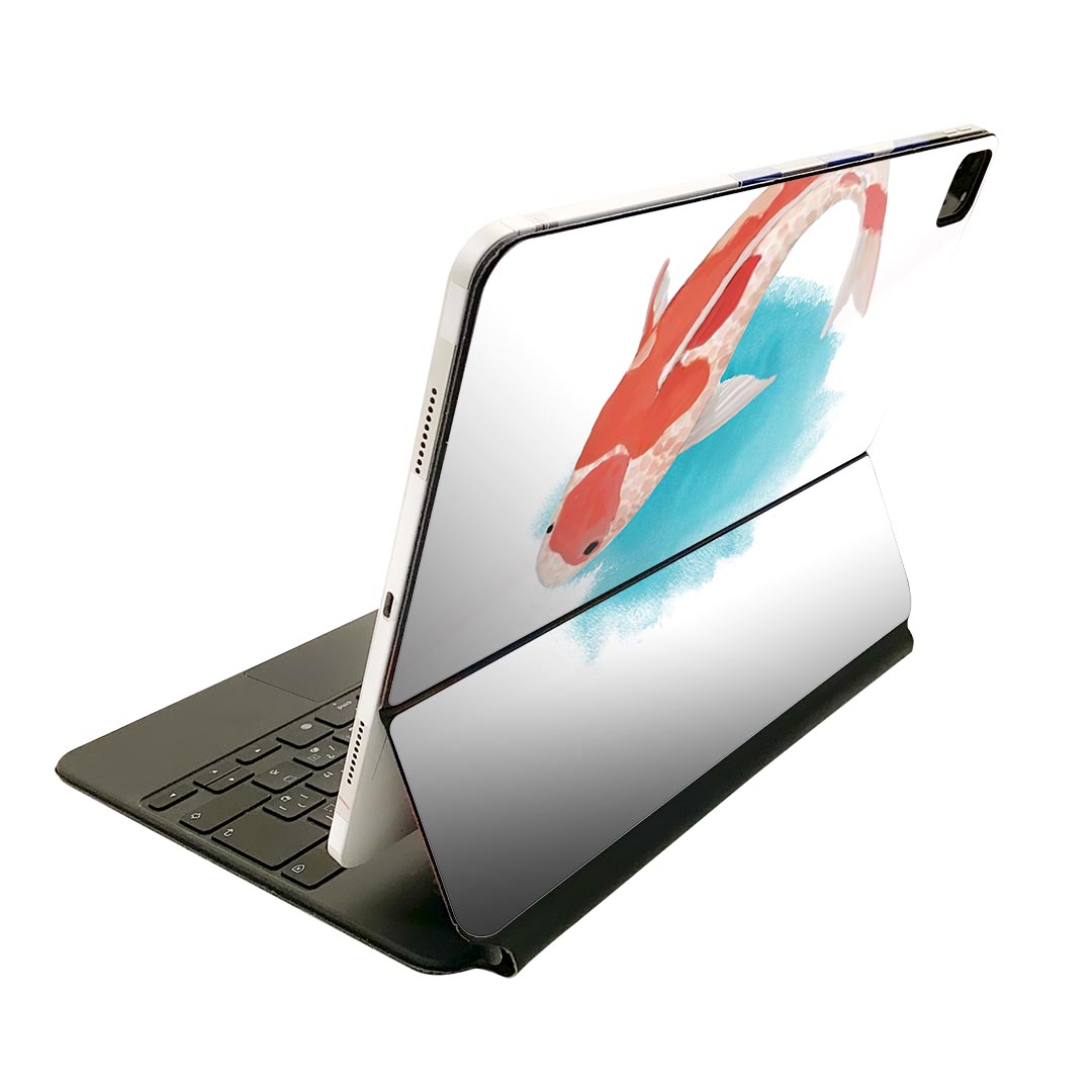 Magic Keyboard 用 スキンシール 11インチ iPad Pro用 第1-4世代 iPad Air 第4-5世代 対応 全面スキンシール フル 前面 背面 保護シール 人気 019754 デザイン 金魚 Goldfish 魚
