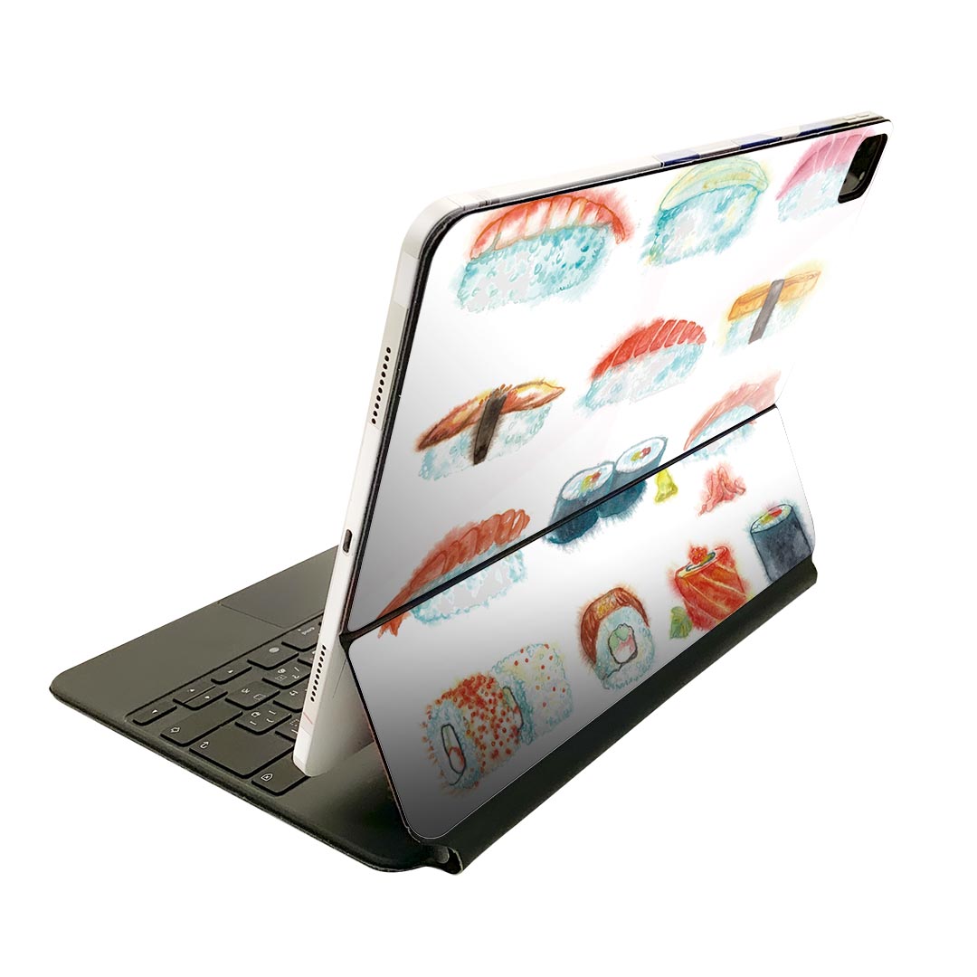 Magic Keyboard 12.9インチ iPad Pro（第4世代、第5世代、第6世代）対応 apple アップル アイパッド　全面スキンシール フル 前面　背面 保護シール 人気 019848 寿司 お寿司 まぐろ 巻物