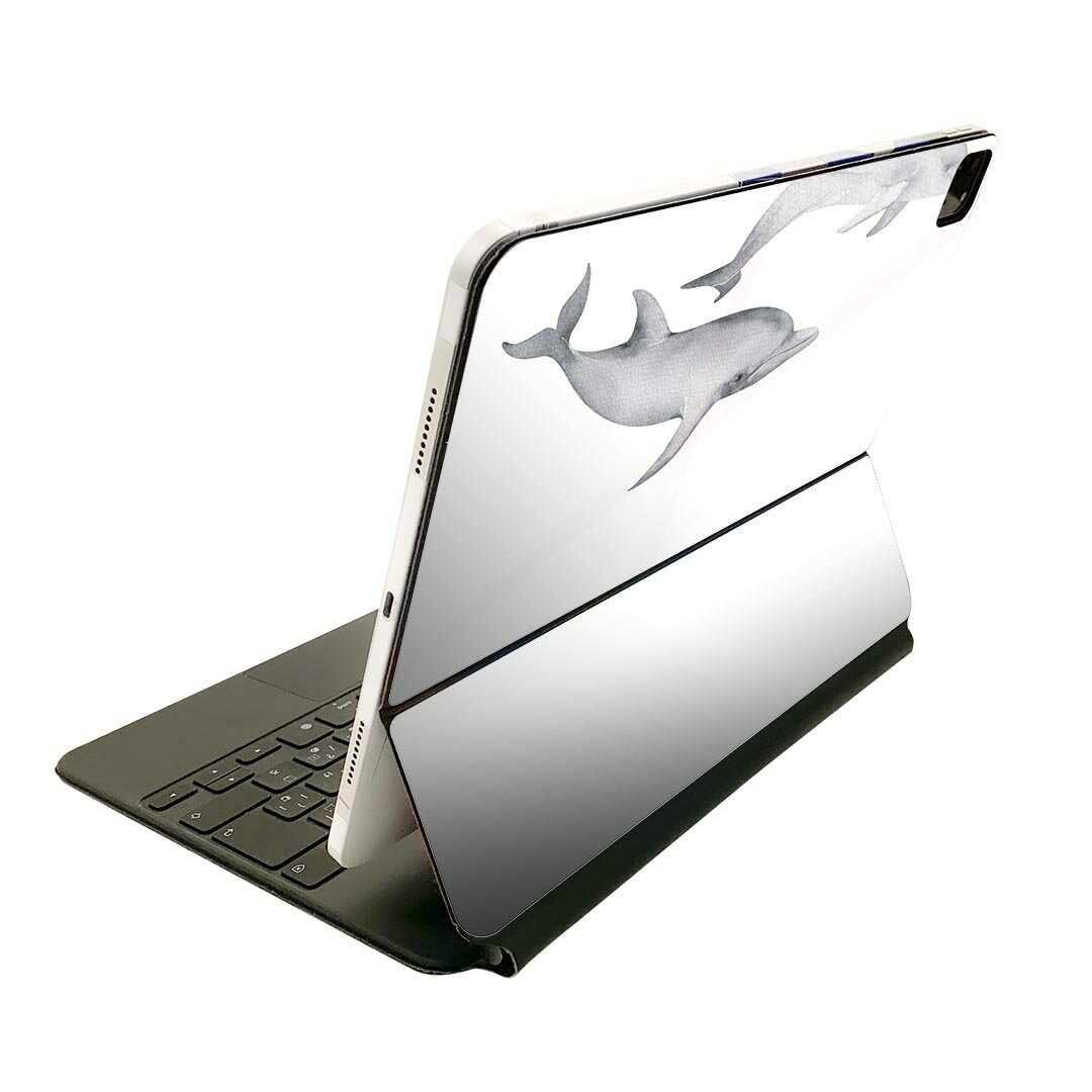 Magic Keyboard 用 スキンシール 11インチ iPad Pro用 第1-4世代 iPad Air 第4-5世代 対応 全面スキンシール フル 前面 背面 保護シール 人気 019927 海の生物 海の生物 いるか