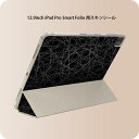 iPad Smart Folio 用 12.9インチ iPad Pro(第4世代、第5世代、第6世代)対応 apple アップル アイパッド 全面スキンシール フル 前面 背面 保護シール 人気 000517 黒 模様(2)