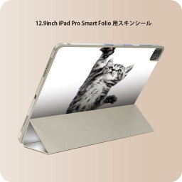 iPad Smart Folio 用 12.9インチ iPad Pro（第4世代、第5世代、第6世代）対応 apple アップル アイパッド　全面スキンシール フル 前面　背面 保護シール 人気 001200 ネコ　動物