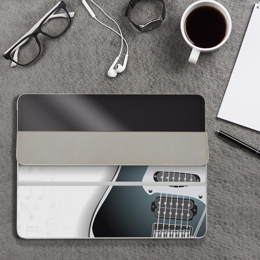 iPad Smart Folio 用 12.9インチ iPad Pro（第4世代、第5世代、第6世代）対応 apple アップル アイパッド　全面スキンシール フル 前面　背面 保護シール 人気 006175 ギター　イラスト