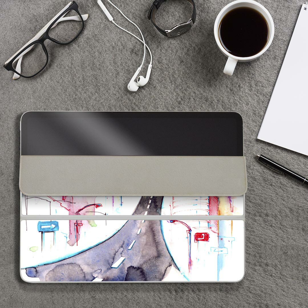iPad Smart Folio 用 12.9インチ iPad Pro（第4世代、第5世代、第6世代）対応 apple アップル アイパッド　全面スキンシール フル 前面　背面 保護シール 人気 009945 風景　景色　水彩 3