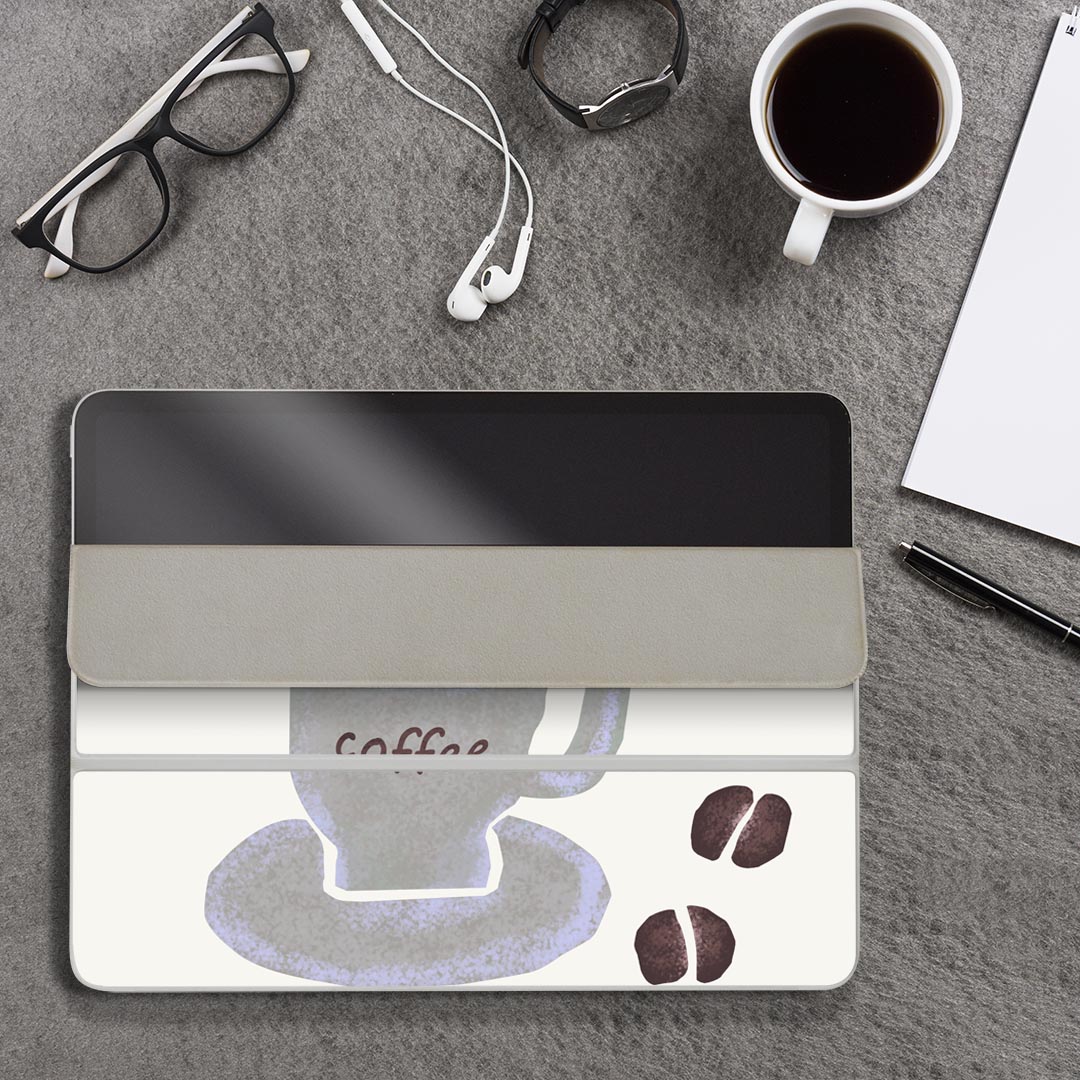 iPad Smart Folio 用 12.9インチ iPad Pro（第4世代、第5世代、第6世代）対応 apple アップル アイパッド　全面スキンシール フル 前面　背面 保護シール 人気 014433 コーヒー　カフェ