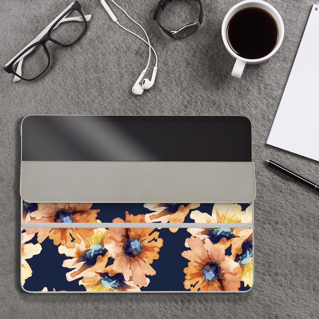 iPad Smart Folio 用 12.9インチ iPad Pro（第4世代、第5世代、第6世代）対応 apple アップル アイパッド　全面スキンシール フル 前面　背面 保護シール 人気 014763 花