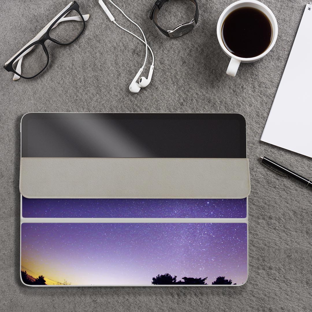 iPad Smart Folio 用 12.9インチ iPad Pro（第4世代、第5世代、第6世代）対応 apple アップル アイパッド　全面スキンシール フル 前面　背面 保護シール 人気 014964 風景　自然　背景　夜空