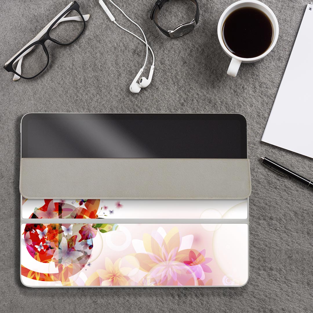 iPad Smart Folio 用 12.9インチ iPad Pro（第4世代、第5世代、第6世代）対応 apple アップル アイパッド　全面スキンシール フル 前面　背面 保護シール 人気 015779 音符　ト音記号　カラフル