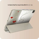 iPad Smart Folio 用 12.9インチ iPad Pro(第4世代、第5世代、第6世代)対応 apple アップル アイパッド 全面スキンシール フル 前面 背面 保護シール 人気 005812 ハート 赤 レッド(2)