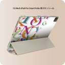iPad Smart Folio 用 12.9インチ iPad Pro(第4世代、第5世代、第6世代)対応 apple アップル アイパッド 全面スキンシール フル 前面 背面 保護シール 人気 006154 英語 文字 カラフル