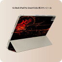 iPad Smart Folio 用 12.9インチ iPad Pro(第4世代、第5世代、第6世代)対応 apple アップル アイパッド 全面スキンシール フル 前面 背面 保護シール 人気 007991 植物 赤 レッド 黒 ブラック(2)