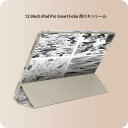 iPad Smart Folio 用 12.9インチ iPad Pro(第4世代、第5世代、第6世代)対応 apple アップル アイパッド 全面スキンシール フル 前面 背面 保護シール 人気 011629 迷彩 カモフラ グレー