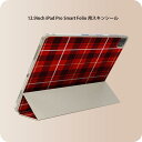 iPad Smart Folio 用 12.9インチ iPad Pro(第4世代、第5世代、第6世代)対応 apple アップル アイパッド 全面スキンシール フル 前面 背面 保護シール 人気 012385 チェック 赤 白