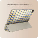 iPad Smart Folio 用 12.9インチ iPad Pro(第4世代、第5世代、第6世代)対応 apple アップル アイパッド 全面スキンシール フル 前面 背面 保護シール 人気 012399 チェック 青 黄色(2)