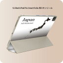 iPad Smart Folio 用 12.9インチ iPad Pro（第4世代、第5世代、第6世代）対応 apple アップル アイパッド　全面スキンシール フル 前面　背面 保護シール 人気 012923 地図　日本　モノトーン